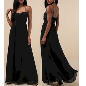 Lulus Exuding Excellence Black Sleeveless Bustier Maxi Dress Size Medium New NWT